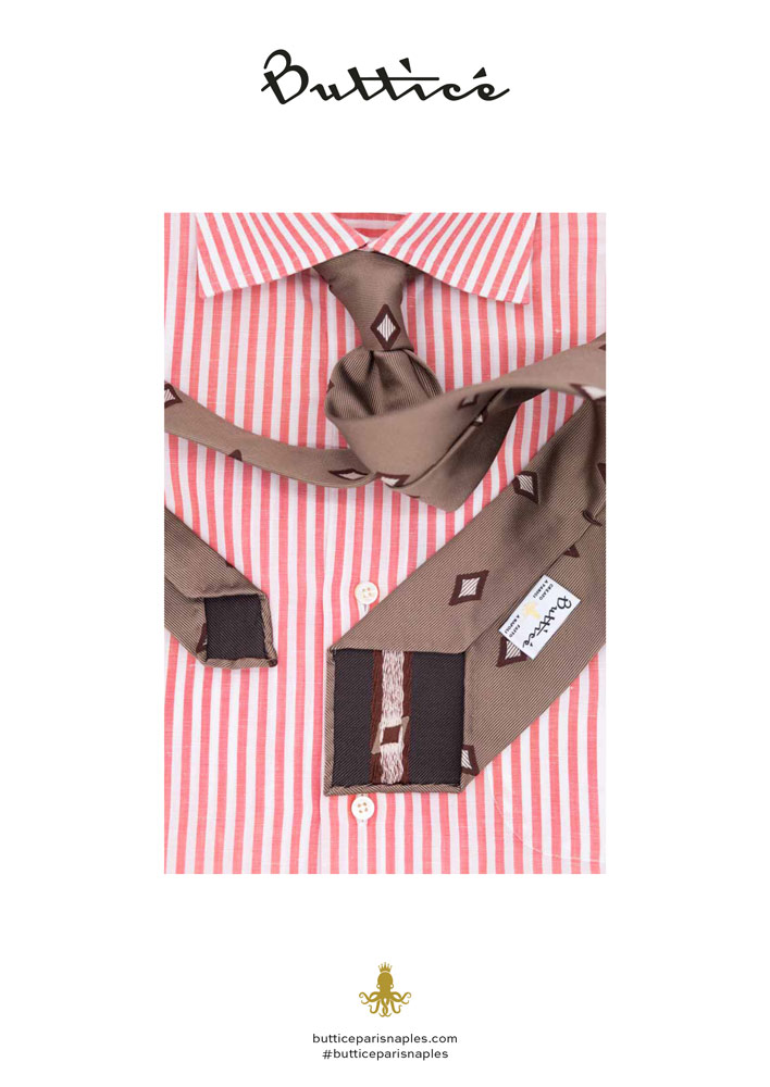 chemise-buttice-negroni-cravate-jacquard-marron
